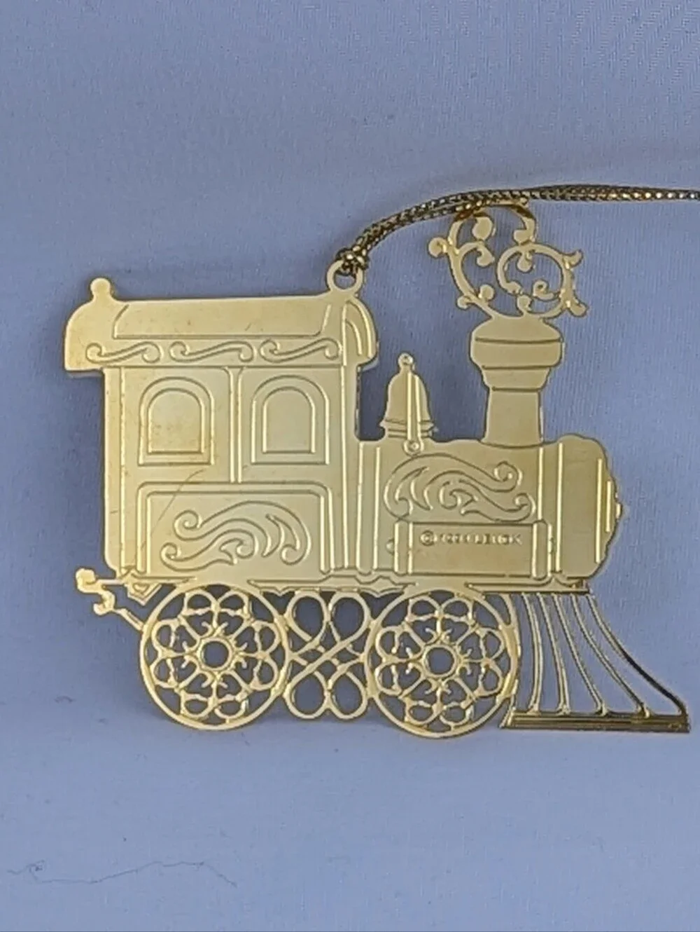 Lenox 1994 Porcelain & Gold Train Holiday Christmas Ornament